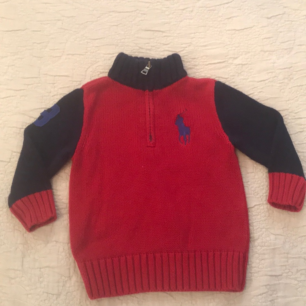 Ralph Lauren half zip sweater 24 months - Picture 2 of 5